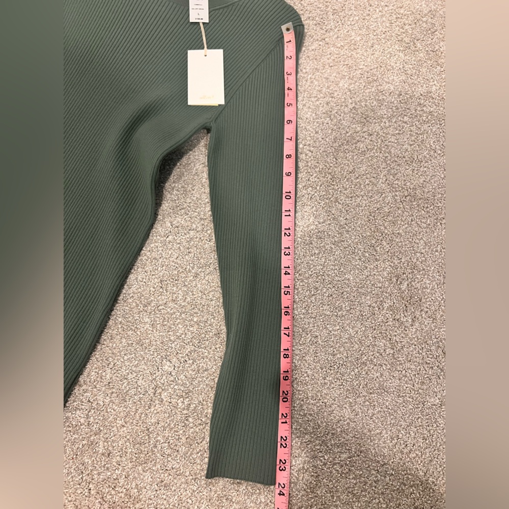 ARITZIA WILFRED Sage Green Ribbed Dress NWT! Size L - Picture 14 of 16